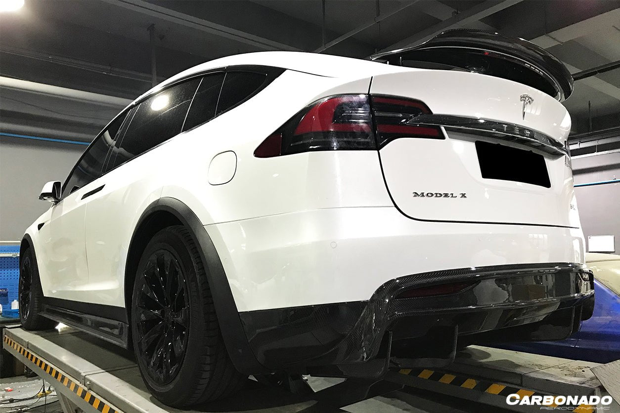 2016 - 2018 Tesla Model X SUV RZS Style Carbon Fiber Rear Diffuser
